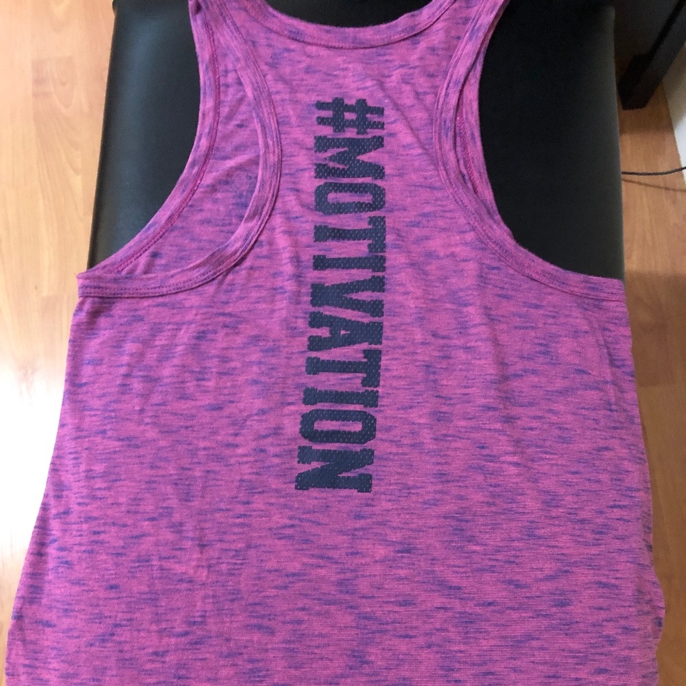 Pink motivation racer back graphic tank size Med